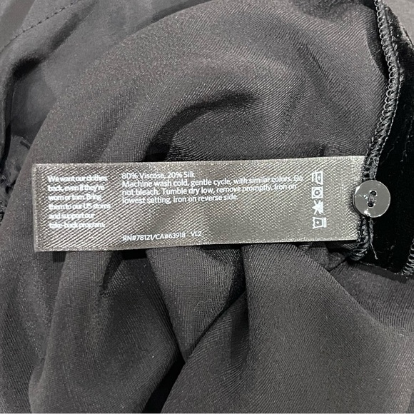 EILEEN FISHER CREW NECK VELVET DRESS KNEE-LENGTH SILK BLACK XXS $348 NEW - Picture 14 of 14